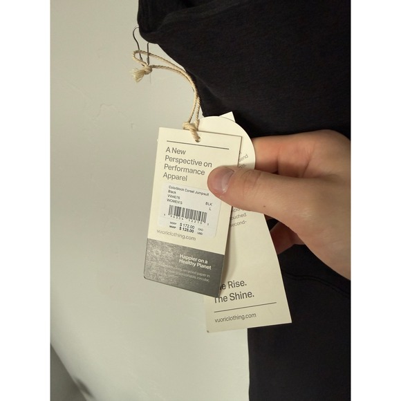 Vuori Colorblock Corset Jumpsuit Black Women's Size L Athleisure Performance - Picture 5 of 11